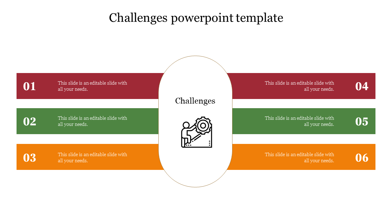 Challenges PowerPoint Template Free Slide